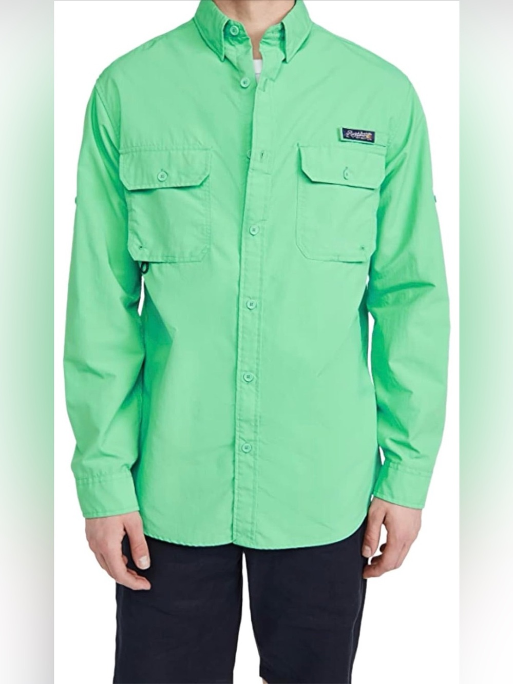 Polo Ralph Lauren Mens Green Hunting Fishing Trail Guide Vented Shirt size Large